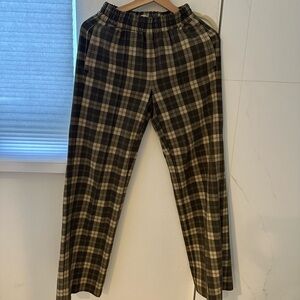 Aritzia Plaid Sweatpants - Black and Tan